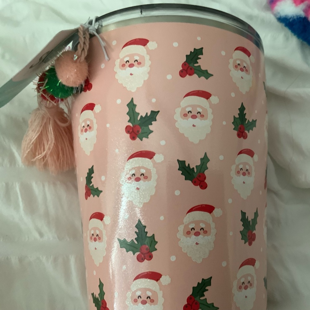 Santa Claus Tumbler with Holly Design- Swig 32oz
